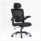 High Back Ergonomic Home Office Chair with Flip-Up Armrests and Adjustable Lumbar Support