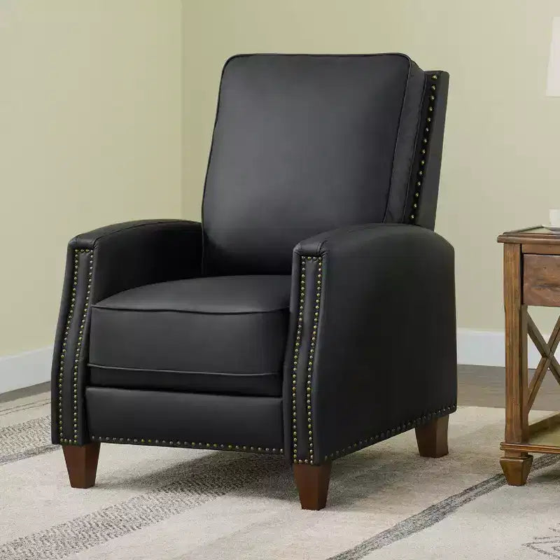 Push Back Recliner Chair with Nailhead Trims for Living Room