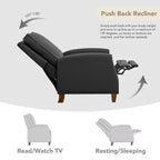 Push Back Recliner Chair with Nailhead Trims for Living Room