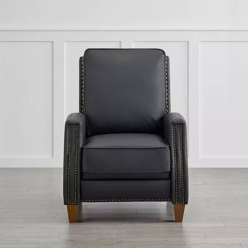 Push Back Recliner Chair with Nailhead Trims for Living Room