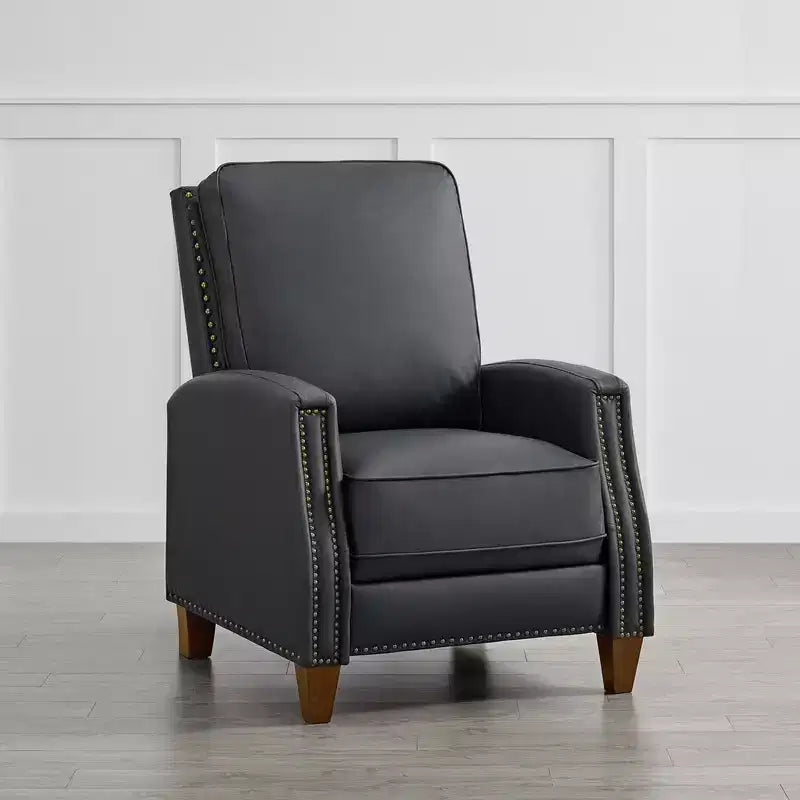 Push Back Recliner Chair with Nailhead Trims for Living Room
