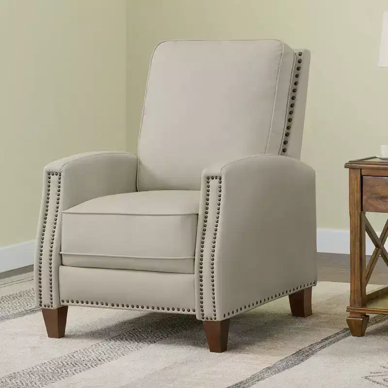 Push Back Recliner Chair with Nailhead Trims for Living Room