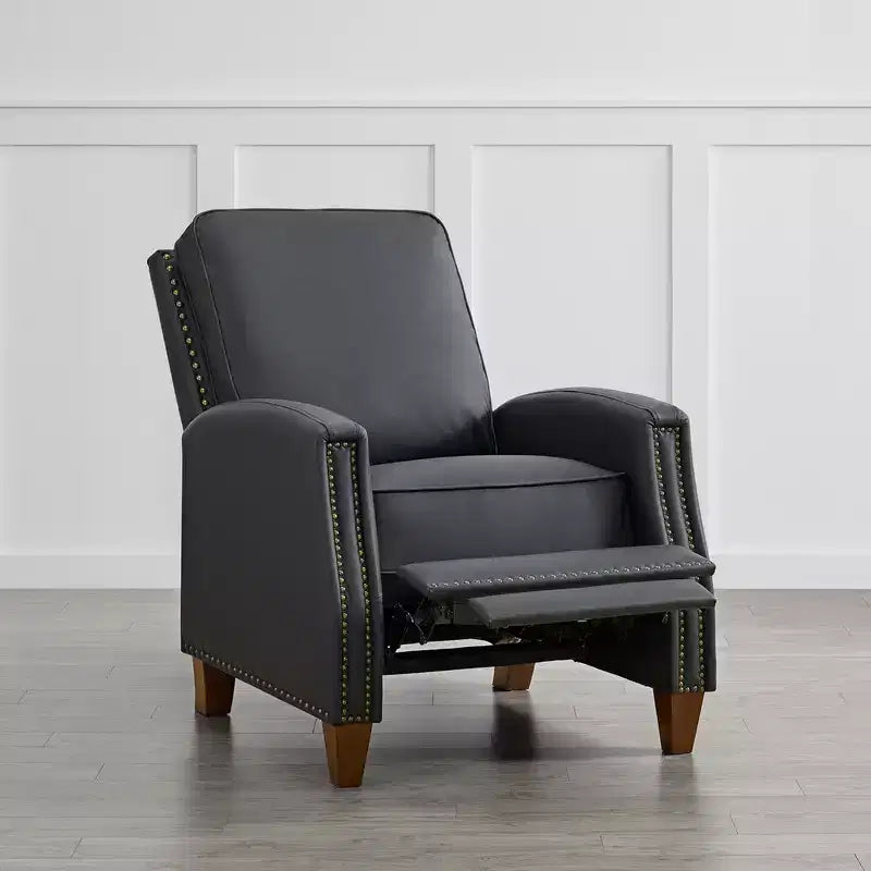 Push Back Recliner Chair with Nailhead Trims for Living Room