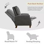 Push Back Recliner Chair with Nailhead Trims for Living Room