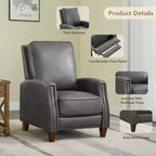 Push Back Recliner Chair with Nailhead Trims for Living Room