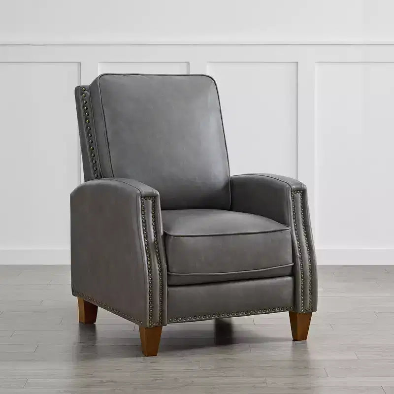 Push Back Recliner Chair with Nailhead Trims for Living Room