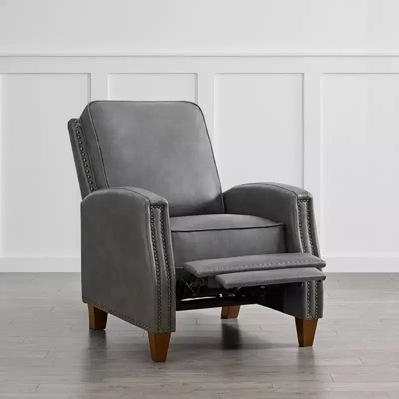 Push Back Recliner Chair with Nailhead Trims for Living Room