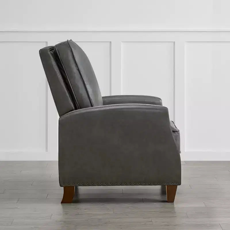 Push Back Recliner Chair with Nailhead Trims for Living Room