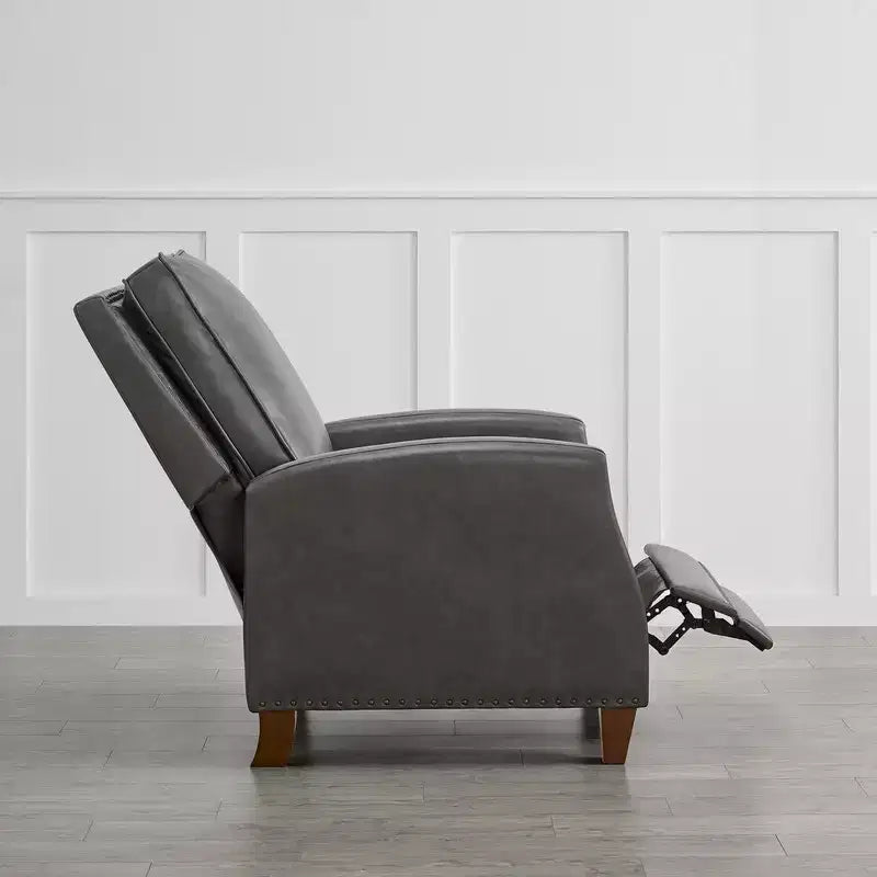 Push Back Recliner Chair with Nailhead Trims for Living Room
