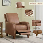 Push Back Recliner Chair with Nailhead Trims for Living Room