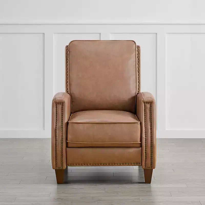 Push Back Recliner Chair with Nailhead Trims for Living Room