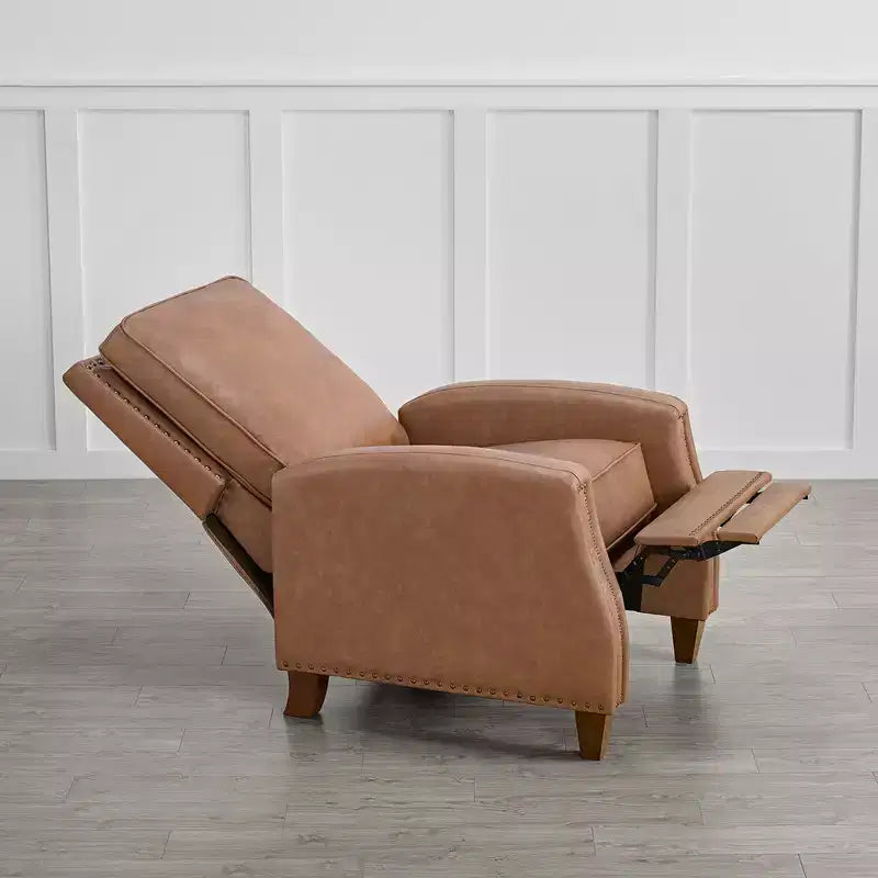 Push Back Recliner Chair with Nailhead Trims for Living Room