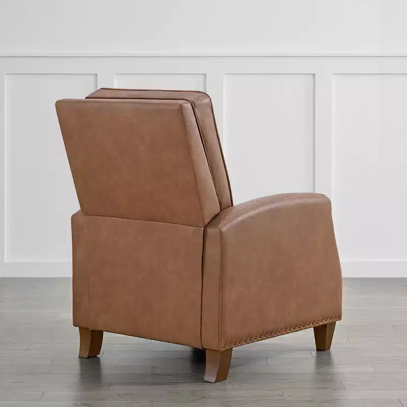 Push Back Recliner Chair with Nailhead Trims for Living Room