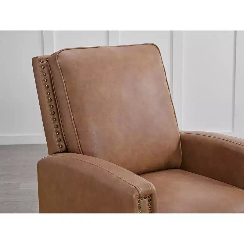 Push Back Recliner Chair with Nailhead Trims for Living Room