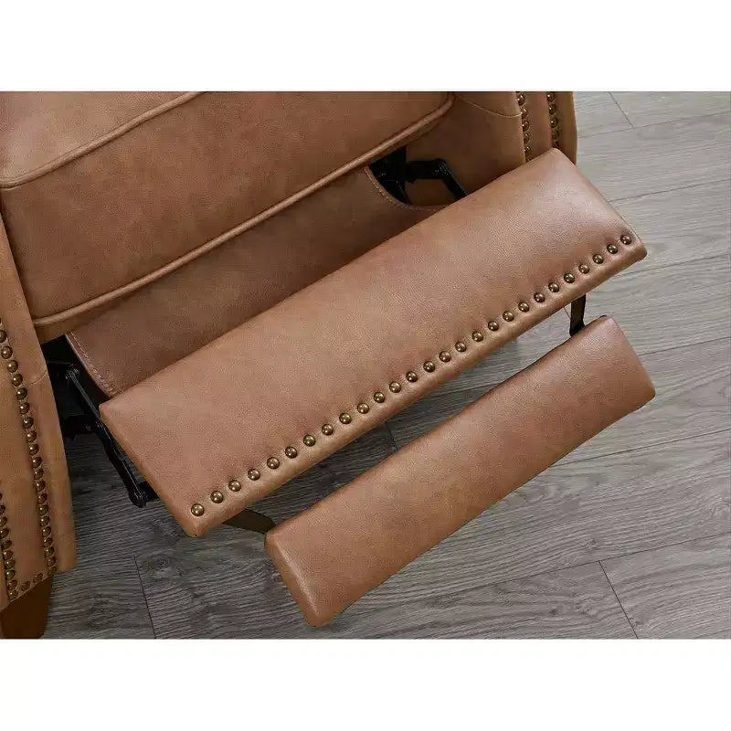Push Back Recliner Chair with Nailhead Trims for Living Room