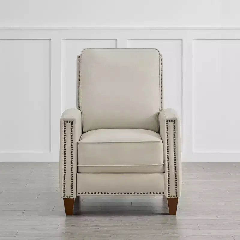 Push Back Recliner Chair with Nailhead Trims for Living Room
