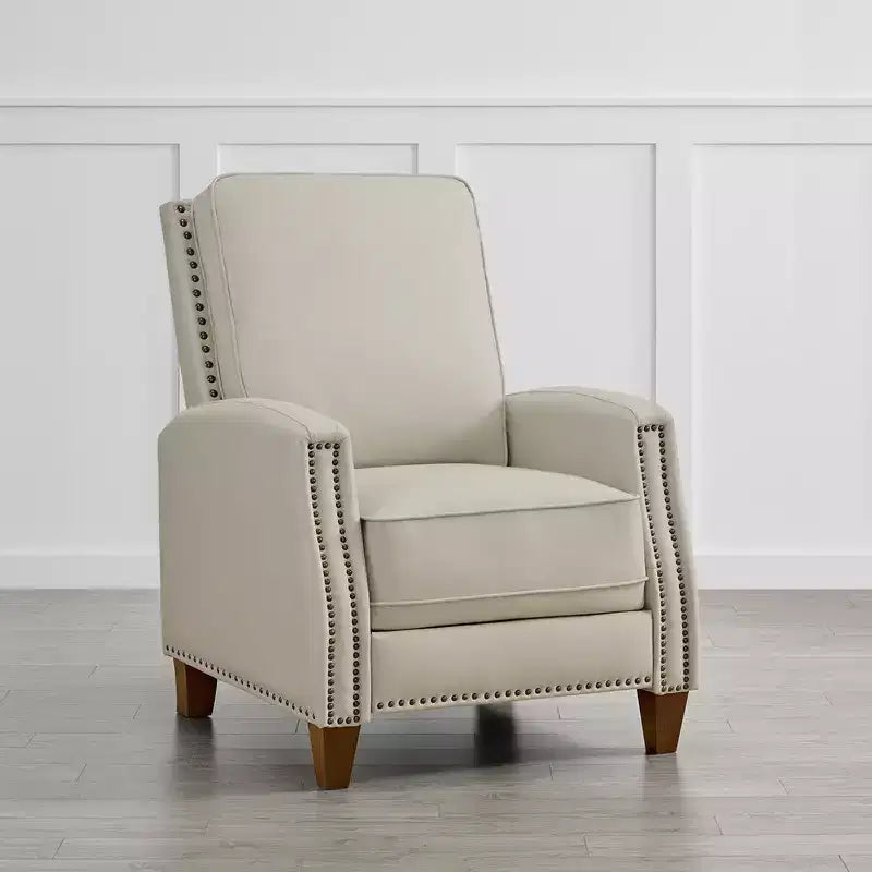 Push Back Recliner Chair with Nailhead Trims for Living Room