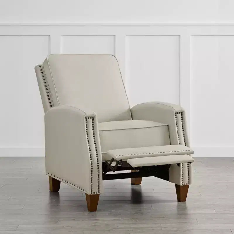 Push Back Recliner Chair with Nailhead Trims for Living Room