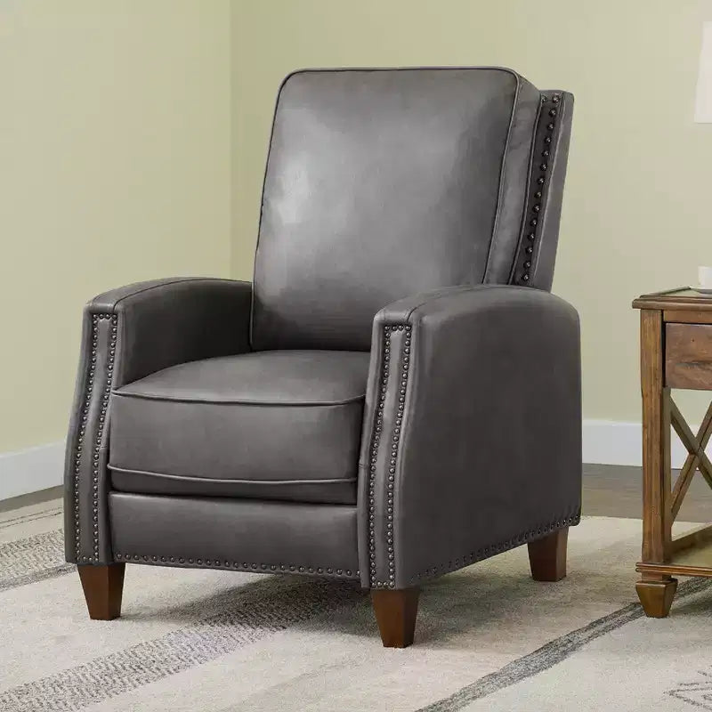 Push Back Recliner Chair with Nailhead Trims for Living Room