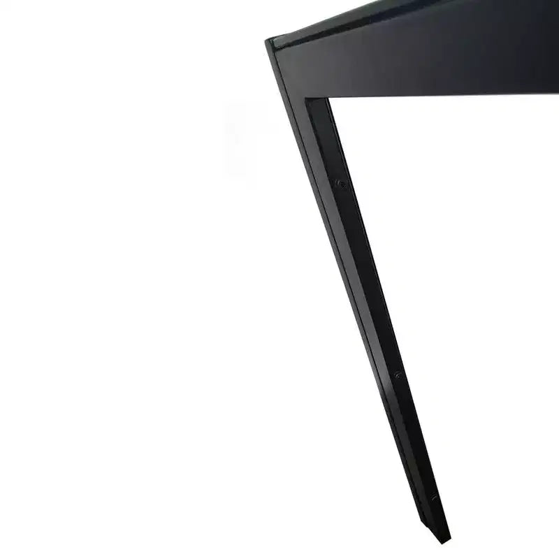 4 Seats Rectangular Dining Table Tempered Glass Iron Tube Black (Not Include Chairs)