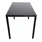 Rectangular Glass Top Dining Table with Metal Frame, Seats 4
