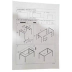 Rectangular Glass Top Dining Table with Metal Frame, Seats 4