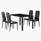 Rectangular Glass Top Dining Table with Metal Frame, Seats 4