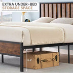 Metal Platform Bed Frame with Headboard and Footboard