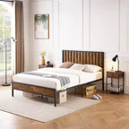 Metal Platform Bed Frame with Headboard and Footboard