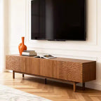 Gaoyangjiaju 86.6 Inch TV Stand for 90 Inch TV Density Board with Solid Wood Legs