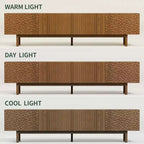 86.6 Inch TV Stand for TVs up to 90 Inches with Storage Cabinets and Wood Legs
