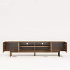 86.6 Inch TV Stand for TVs up to 90 Inches with Storage Cabinets and Wood Legs
