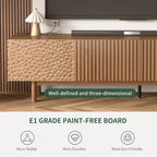 86.6 Inch TV Stand for TVs up to 90 Inches with Storage Cabinets and Wood Legs