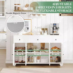 55-Inch Sideboard Buffet Cabinet with 3 Drawers and 4 Doors
