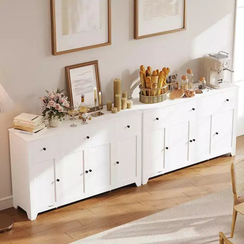 55-Inch Sideboard Buffet Cabinet with 3 Drawers and 4 Doors