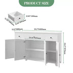 55-Inch Sideboard Buffet Cabinet with 3 Drawers and 4 Doors
