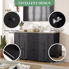 55-Inch Sideboard Buffet Cabinet with 3 Drawers and 4 Doors