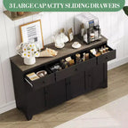55-Inch Sideboard Buffet Cabinet with 3 Drawers and 4 Doors