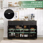 55-Inch Sideboard Buffet Cabinet with 3 Drawers and 4 Doors