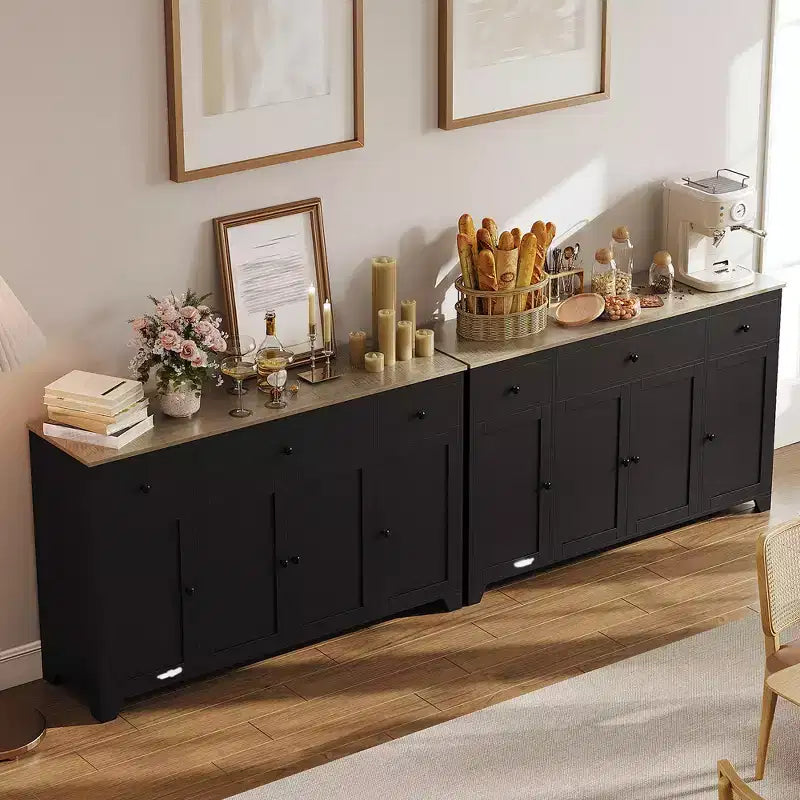55-Inch Sideboard Buffet Cabinet with 3 Drawers and 4 Doors