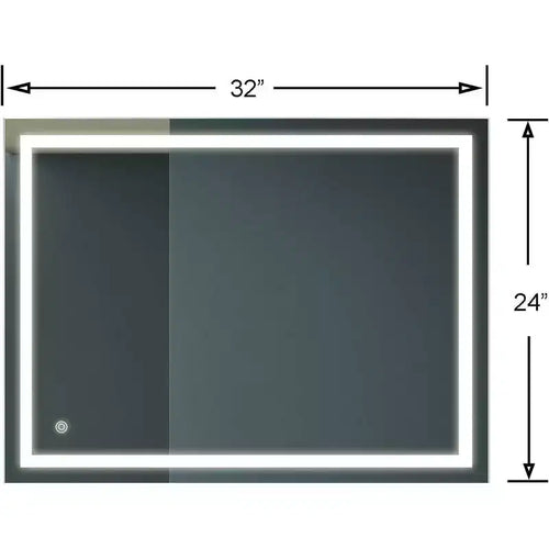 32 x 24 Inch LED Bathroom Mirror with Anti-Fog and Dimmable Light
