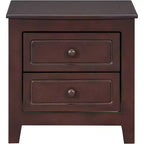 Mid Century Nightstand with 2 Storage Drawers, Walnut Finish Bedside End Table for Bedroom, Living Room, Office