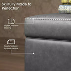Storage Ottoman Bench with Faux Leather Upholstery, 47.8 Inch