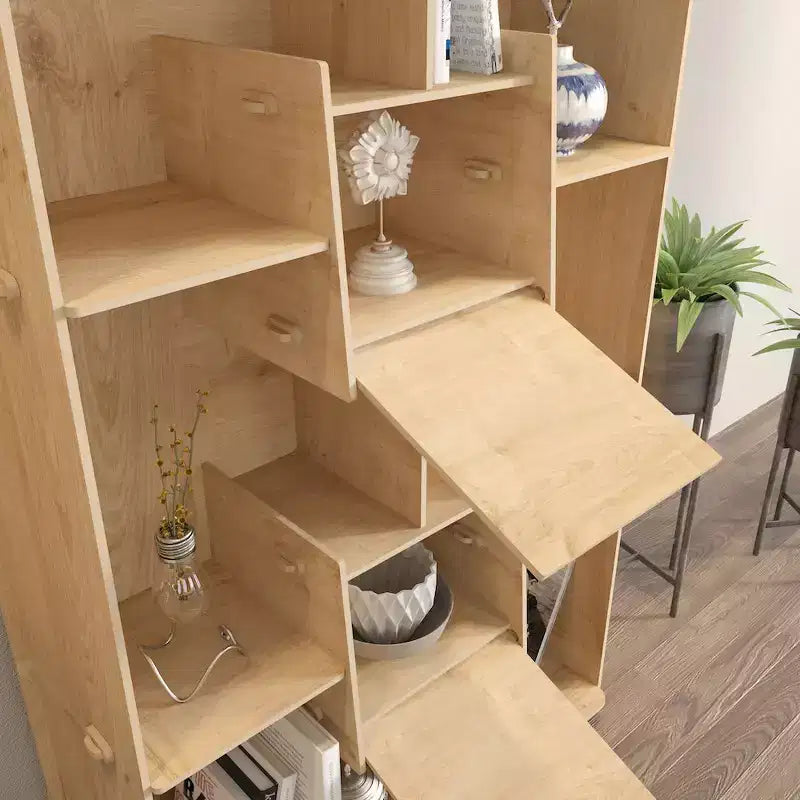 6-Shelf Bookcase with Cabinet Storage