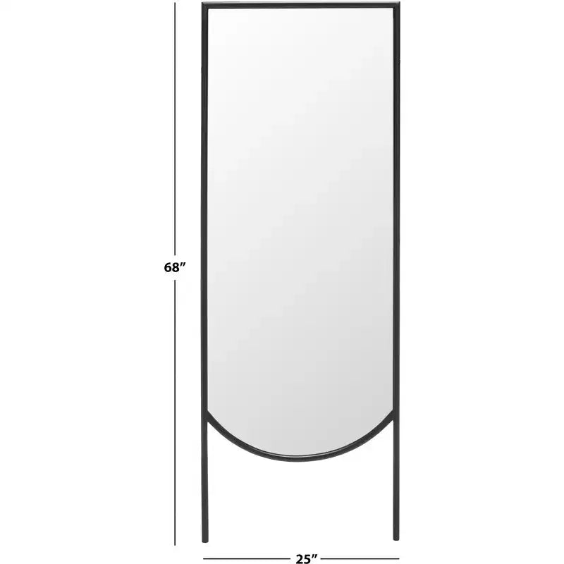25 x 68 Inch Black Iron Leaning Floor Mirror