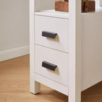 Modern Wooden End Table with Charging Station and 2 Drawers