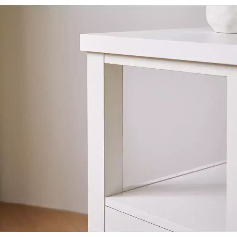 Modern Wooden End Table with Charging Station and 2 Drawers