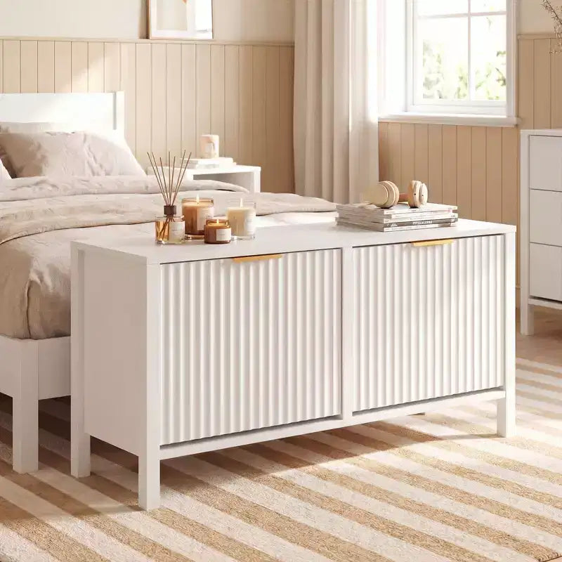 Shoe Storage Bench Narrow Wooden Entryway Bench with 2 Flip Drawers for Hallway