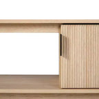 2-Door TV Stand with Reeded Front and Open Storage