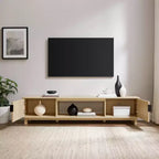 2-Door TV Stand with Reeded Front and Open Storage